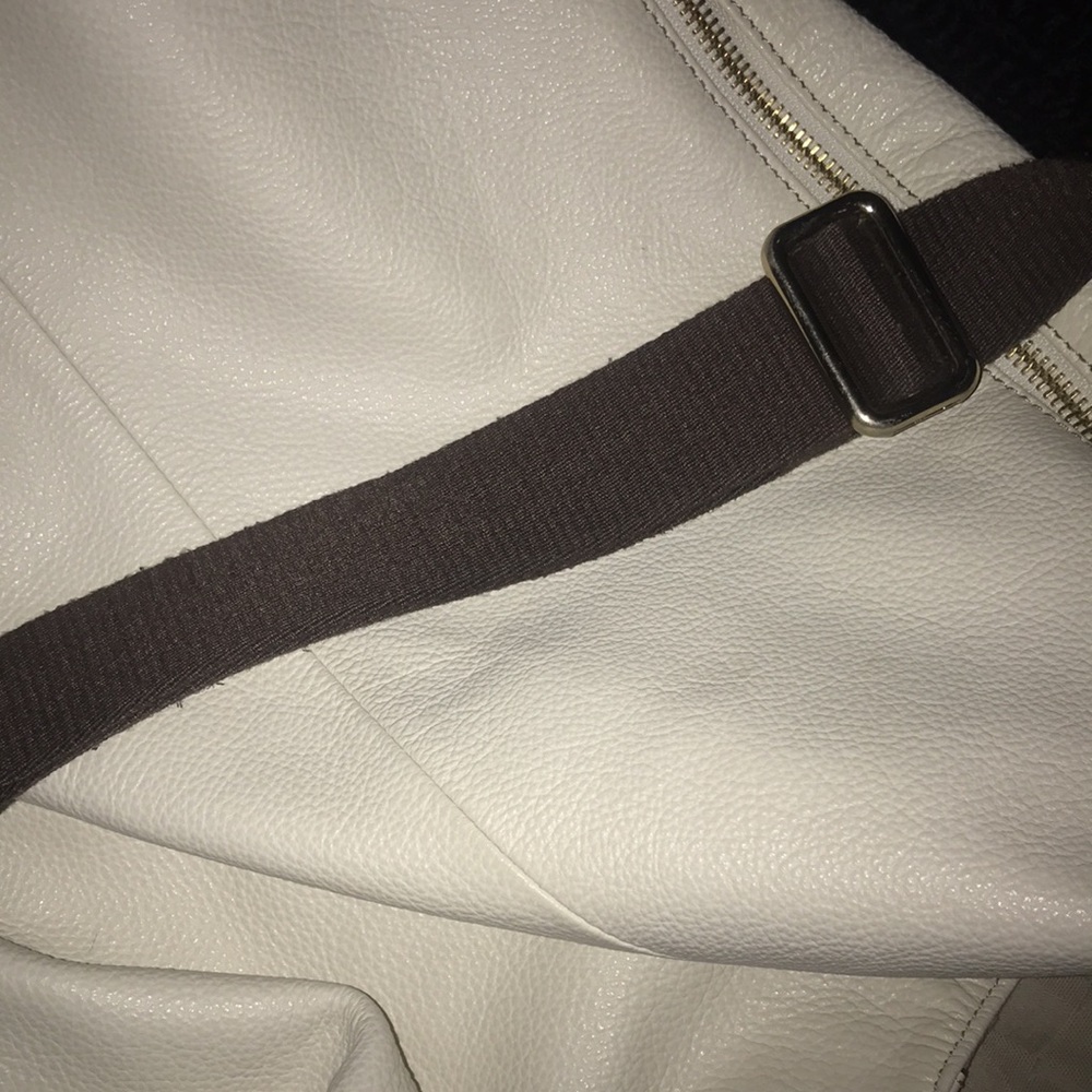 FURLA - White and Brown Leather Hobo Bag - Picture 8 of 9